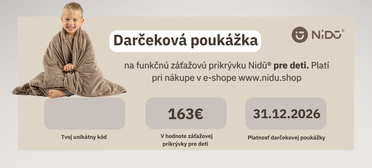 Darčekový poukaz na funkčnú záťažovú prikrývku Nidū pre deti