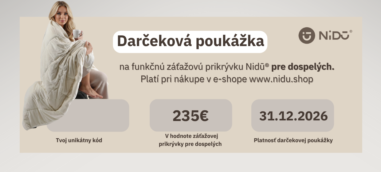 Darčekový poukaz na funkčnú záťažovú prikrývku Nidū pre dospelých